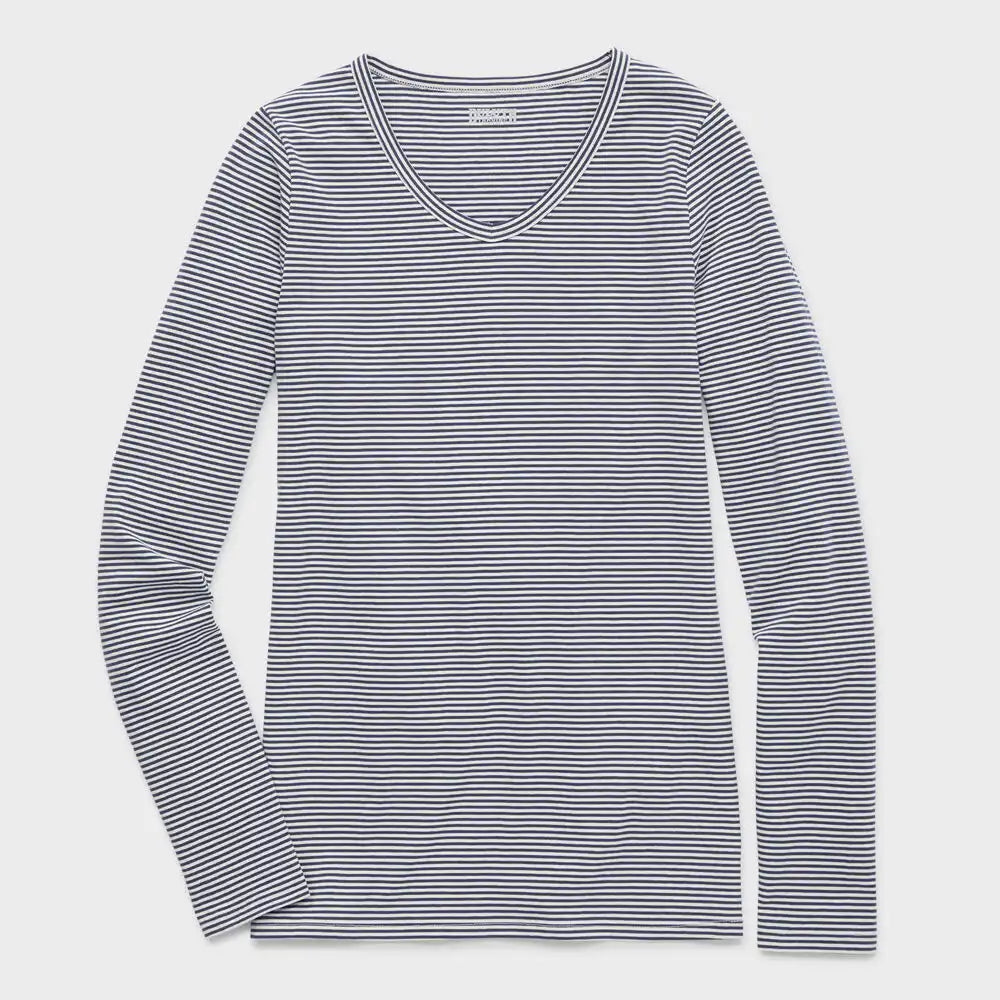 Women's Plus No-Yank Long Sleeve V-Neck T-Shirt