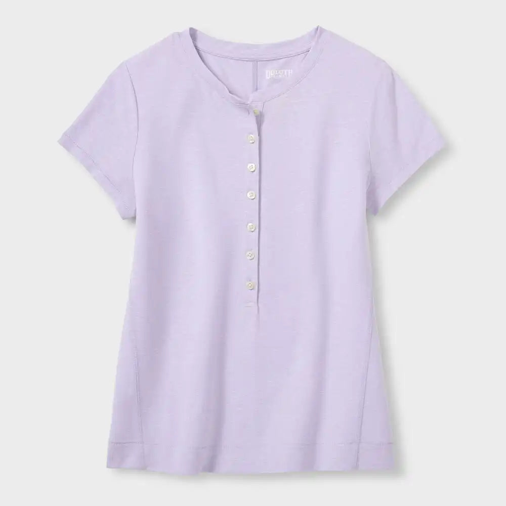 Women's Hemp Knit Short Sleeve Henley