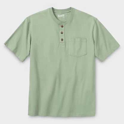 Men's Longtail T Relaxed Fit Short Sleeve Pocket Henley
