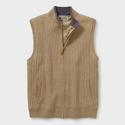 Men's Shetland Wool Windproof Full-Zip Sweater Vest